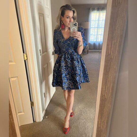 Lilly Pulitzer Calyssa Brocade 3/4 Bloom Sleeve Dress NWT Size 00 - Picture 8 of 8